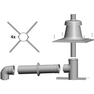 Wolf connection set DN60/100 to concentric air vent in shaft, plastic