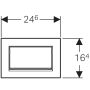 Geberit Sigma30 actuator plate for flush-stop-flush (white / glossy chrome / white)