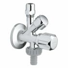 Grohe 22033 angle stop valve with wall rosette, 3/8x3/8x3/4" with hose connector, chrome