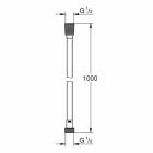 Grohe Silverflex Longlife Brauseschlauch, verst&auml;rkte Ausf&uuml;hrung 1000mm, silber