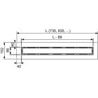 Caniveau de douche TECE Drainline pour pierre naturelle, support en acier inoxydable inclus (1200 mm)