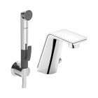 Alessi Sense by Hansa Mitigeur électronique pour lavabo 0774 avec douchette à main (chrome/blanc)