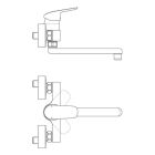 Ideal Standard Ceraflex Wand-Küchen-Armatur Ausladung 200mm, Chrom