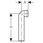 Geberit 90° connecting bend with push-fit connection