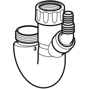 Siphon double chambre Geberit avec embout coudé blanc alpin