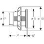 Diaľkové ovládanie Geberit typ 01 pneumatické pre dvojité splachovanie, nábytková páková rukoväť matný chróm
