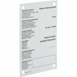 Geberit Hinweisschild zu Rohrschott90