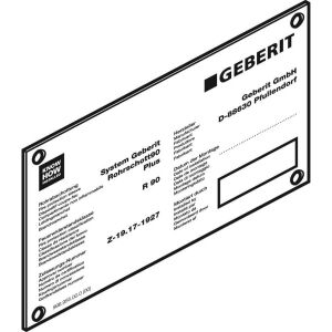 Geberit semn pentru garnitura de penetrare a conductei 90 Plus