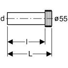 Geberit Spülbogenverlängerung mit Manschette d45