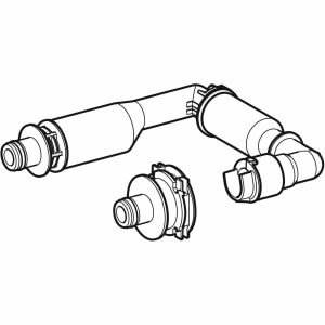 Geberit water part for integrated urinal control, mains and battery operation