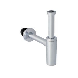 Geberit WT drain with immersion pipe valve rosette horizontal outlet d40 glossy chrome