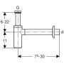 Geberit WT-Ablauf mit Tauchrohr Ventilrosette Abgang horizontal d40 glanzverchromt