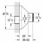 Grohe S connection 12001 Skrutková rozeta 1/2 x 3/4 2 kusy chróm