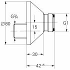 Grohe conexión en S 12003 ajustable 15 mm 3/4" x 1" cromo