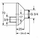 Grohe S connection 12050 Ροζέτα βιδωτή 3/8 x 3/4 2 τεμάχια χρώμιο