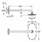 Grohe tepe duşu seti Rainshower Veris 300 26170 Duş kolu...