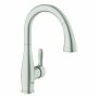 Grohe Parkfield Spültisch Küchen Armatur, ausziehbare Spülbrause, supersteel