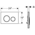 Geberit Sigma21 Betätigungsplatte für 2-Mengen-Spülung (Glas schwarz / hochglanz-verchromt)