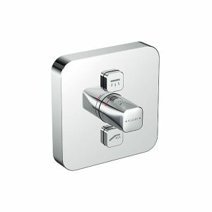 KLUDI PUSH UP Badearmatur, Drucktaste für 2 Verbraucher, soft edge chrom