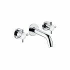 KLUDI BOZZ wall-mounted basin tap 180mm three-hole cross...