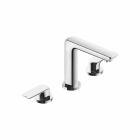 KLUDI AMEO three-hole basin tap with pop-up waste, chrome