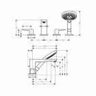 Hansgrohe 4-hole Metropol prefabricate baie mixer set...