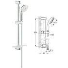 Grohe Tempesta 100 Brausestange 600 mm, mit Handbrause...