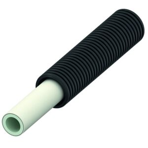 TECElogo composite pipe PE-Xc/Al/PE-RT in corrugated protective pipe