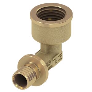 TECEflex angled transition coupling, brass (20 mm x 3/4)