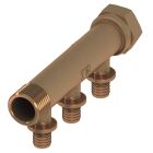 TECEflex distributor 2-way AG/IG, red brass (16 mm x 3/4)