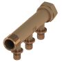 TECEflex distributor 3-way AG/IG, red brass (16 mm x 3/4)