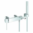 Grohe Plus wall-mounted bath mixer with shower set (chrome)