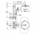 Sistem za prhanje Grohe Euphoria 310 s termostatom (brušeni hladni sončni vzhod)