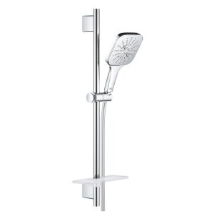 "Grohe Rainshower SmartActive 130 Cube" dušo rinkinys su 600 mm juosta ir lentyna (chromas)