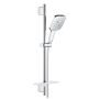 Set de duș Grohe Rainshower SmartActive 130 Cube cu bară de 600 mm și raft (crom)