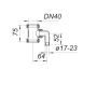 Dallmer T-piece with angled hose connector for washing equipment, DN 40