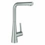 Grohe Zedra Spültischmischer mit L-Auslauf & Ausziehbrause (supersteel)