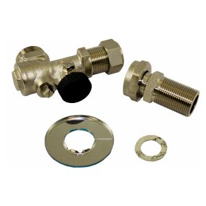 Wolf corner maintenance valve 3/4" with KFE valve for in-wall installation, chrome-plated