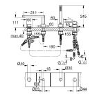 4-otworowa jednouchwytowa bateria wannowa Grohe Plus...