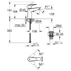 Grohe BauEdge Waschtisch Armatur, M-SIZE (chrom), glatter Körper