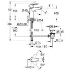 Grohe BauEdge, grifo monomando para lavabo (cromo)