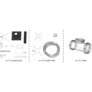 Pacote standard de gases de combustão BOSCH Eixo flexível BOPA FC06, 80, 15m, RLA