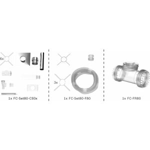 Pacote padrão de gases de combustão BOSCH BOPA FC15 S eixo flexível, 80/125, 15m, RLU