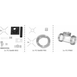 Pacote standard de gases de combustão BOSCH Veio flexível BOPA FC16, 80, 15m, RLA