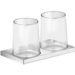 Keuco Doppelglashalter EDITION 11 komplett mit Gl&auml;sern verchromt