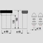 Sanit Eisenberg set di collegamento WC 180 mm DN90 cromo