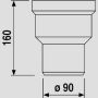 Sanit Eisenberg Przyłącze WC 160mm DN90 biały