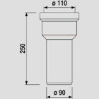 Raccord WC Sanit Eisenberg 250 mm DN90 blanc