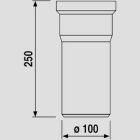 Sanit Eisenberg, raccord WC 250 mm d:100 blanc