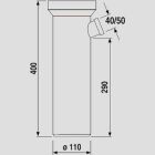 "Sanit Eisenberg" tualeto jungiamoji detalė 400 mm šoninis išėjimas balta